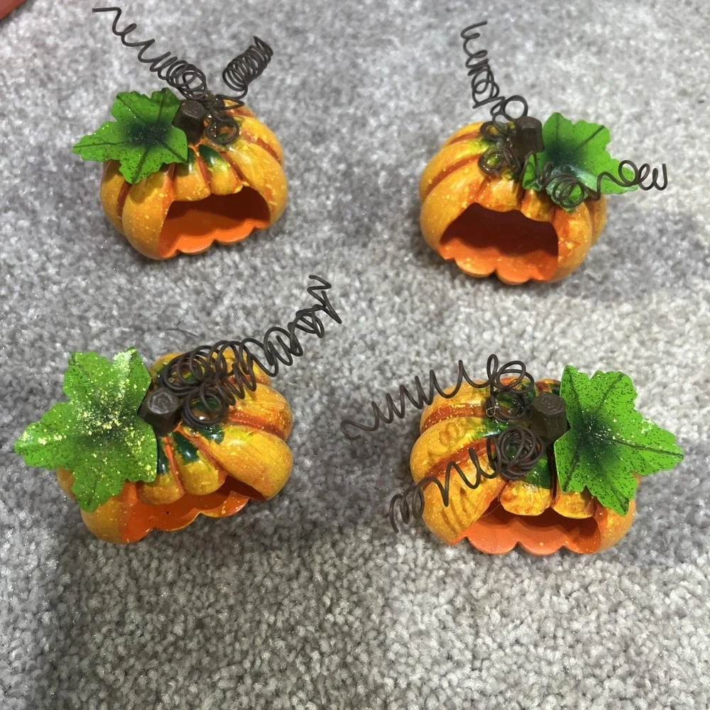 Autumn Accents set of 4 Pumpkin Napkin Rings